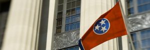 Tennessee Flag on Courthouse, taken with lensbabies
