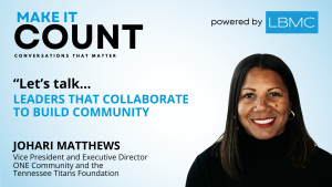 Johari Matthews, Vice President and Executive Director of ONE Community and the Tennessee Titans Foundation, reminds us of the profound impact sports can have off the field.